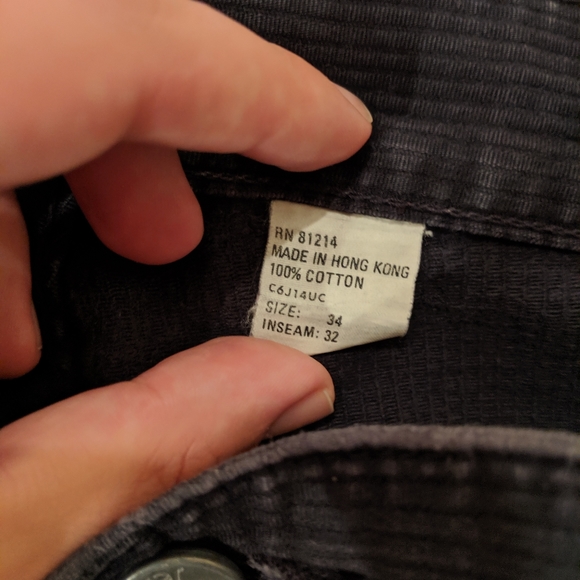 Armani Jeans Black Corduroy Pants 34/32 - Picture 4 of 6